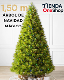 Árbol de Navidad MAGICA 1,50m con mando a distancia y micro LEDs de colores integrados + REGALO.