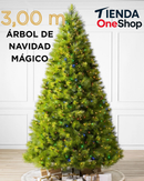 Árbol de Navidad MAGICA 3,00m con mando a distancia y micro LEDs de colores integrados + REGALO.